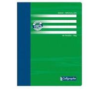 Clairefontaine Cahier d'essai piqué Calligraphe 7000 17x22 cm grands carreaux 96 p 56 g - Assortis