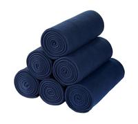CAI TENG Couverture Plaid Polaire Lot de 6 Dou Sofa Canapé Lit Microfibre Léger 125 X 150 CM Couverture Canapé Plaid Chaud pour Salon Chambre 4 Saison Bleu Foncé