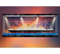 Caikbms Vitrine Acrylique Compatible avec Modèle Bloc Construction Le-go 10294 Titanic, Boîte Modèle Transparente Anti-Poussière avec Projecteur (Vitrine Uniquement, Modèle Non Inclus) A