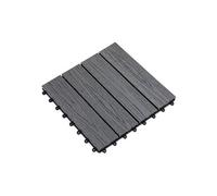 Outsunny Dalles terrasse - caillebotis - Lot de 11 pcs, Surface Max. 1 m² - emboîtables, Installation très Simple, dim. 30 x 30 cm