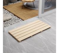 Caillebotis de Douche Rectangulaire,Tapis de Bain en Bois Naturel,Tapis de Bain en Bambou,Tapis de Douche Antidérapant pour Cuisine et Salle de Bain,Tapis de Séchage Imperméable (40x55cm/16x22in)