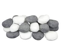 Cailloux en Céramique 10 Blancs 10 Gris pour Foyers à Gaz & Bio Éthanol Charbon Emballage pour Vous (Lot de 20)