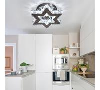 Cainjiazh moderne LED cristal suspension acier inoxydable Mini plafonnier chambre salle à manger Hall île Star encastré plafonnier (blanc froid)