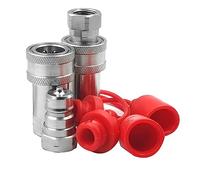 CAIONPLE 3/8" NPT Filetage ISO7241-1A Raccords Hydrauliques Tracteur Coupleur Hydraulique Ensemble de Coupleur Hydraulique à Connexion avec Capuchon Anti-Poussière
