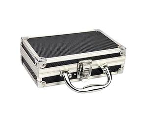 CAIONPLE Boîte à outils en alliage d'aluminium, boîte de rangement pour accessoires, mallette en aluminium pratique, portable, petite boîte à outils, boîte de rangement, facile à utiliser, argent et