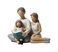 CAIONPLE Famille avec 3 figurines, résine décorative, sculpture familiale, parents et filles, statue, cadeaux de décoration