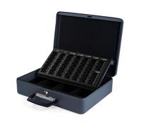 Pavo Caisse à monnaie en acier 37 x 28 x 10 cm – Trieur de pièces, 2 poignées, gris foncé