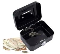 Caisse à monnaie en métal avec serrure à clé, petite boîte à monnaie verrouillable, boîte à monnaie en métal robuste, boîte à monnaie en métal coffre-fort, tirelire pour un rangement sûr parfait pour