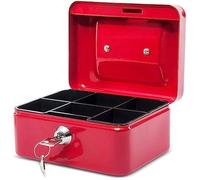 MAUL Caisse à monnaie Mini – acier laqué, serrure cylindre (2 clés) – 15,2×12,5×8,1 cm – rouge