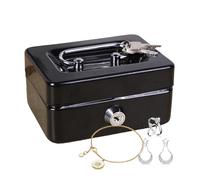 Caisse à monnaie pour petites entreprises avec serrure - Casier à monnaie avec clé, mini coffre-fort, boîte de rangement pour argent, caisses à monnaie verrouillables et caisses à chèques pour la