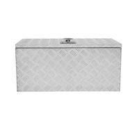 Coffre à outils en aluminium 102 L | Coffre verrouillable + 2 clés | 810 x 370 x 1020 mm | Coffre de camion en tôle striée | Rangement pour camionnette [2 ressorts à gaz, fond et joint en caoutchouc]