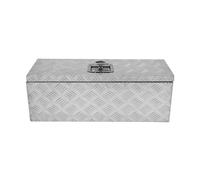 Coffre à outils en aluminium 35 L | Coffre verrouillable + 2 clés | 660 x 230 x 230 mm | Coffre de camion en tôle striée | Rangement pour camionnette [2 ressorts à gaz, fond et joint en caoutchouc]