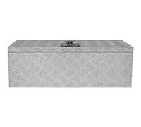 Coffre à outils en aluminium 60 L | Coffre verrouillable + 2 clés | 745 x 250 x 320 mm | Coffre de camion en tôle striée | Rangement pour camionnette [2 ressorts à gaz, fond et joint en caoutchouc]