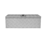 MonsterShop Coffre à outils aluminium 60 L tôle striée – Verrouillable, 2 clés, 745×250×320 mm