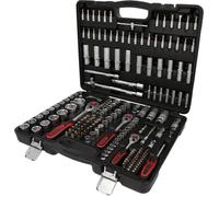 Caisse à outils mécanique - 179 pièces - Douilles 1/4"", 3/8"", 1/2 liquet réversible
