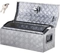 Caisse à outils VEVOR en aluminium pour le plateau de chargement, caisse à outils rayée (762 x 330,2 x 330,2 mm) avec poignée latérale & clé T-Lock, organisateur de rangement pour remorques Argent