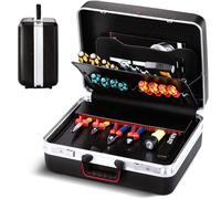 Caisse à outils vide - 25 compartiments - Aluminium - Charge jusqu'à 30 kg - Pour atelier et chantier