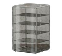 Caisse à pain transparente empilable 5 couches avec porte magnétique (gris) | 5 couches, porte magnétique, conteneur de pain de comptoir, cadre PET transparent, ouverture latérale large, idéal