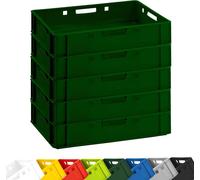 Caisse à viande E1 Caisse de stockage 60x40x12,5 cm | 5x caisse à viande Caisse de boucherie plate | caisse empilable extrêmement polyvalente | convient pour aliments, robuste, empilable