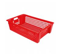 Caisse ajourée empilable emboîtable 600 x 380 x 155 mm 28 L - rouge
