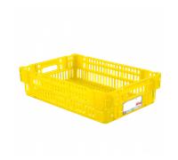 Caisse ajourée empilable emboitable 600 x 400 x 146 mm HACCP - 27 L - jaune