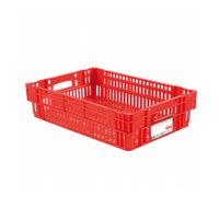 Caisse ajourée empilable emboitable 600 x 400 x 146 mm HACCP - 27 L - rouge