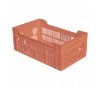 Caisse ajourée sans poignée empilable 500 X 300 20 L - terracotta