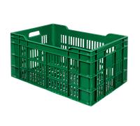 Caisse alimentaire ajourée empilable 60 litres en plastique