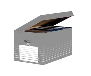 Caisse archive grise carton Elba - H 45 x L 34,5 x P 28 cm