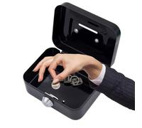 Caisse Avec Serrure aisse Métallique Verrouillable Min-i Boîte De Sécurité, Tirelire Portative En Métal Avec 2 Clés, Tirelire En Métal Pour Collection Quotidienne De Pièces De Monnaie