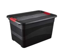 Caisse de rangement avec couvercle 52 litres - Rouge