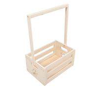 Caisse de Rangement Bébé en Bois Vintage 34, 4x23x17 Cm | Beige, Grain Rustique Classique, Usage Shower et Déco Maison, pour Affaires Bébé et Accessoires Bain