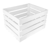 Caisse de rangement en bois blanc - CREATIVE DECO - 50 x 40 x 30 cm - Caisse en bois vintage