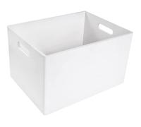Creative Deco Caisse Bois Rangement Blanc | 39 x 29 x 23 cm (+/- 1cm) | Boîte de Rangement Bois avec Poignées | Boite Rangement Cuisine | Caisse de Rangement Bureau | Casier de Rangement