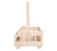 Caisse de Rangement Garçon Fille en Bois avec Poignée et roulettes | Forme Ours Beige, Grain Lisse, Organisateur Portable pour Chambre D’Garçon Fille et Nettoyage Rapide