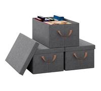 Caisse de Rangement Pliable - WOLTU - Lot de 3 - Gris - 48x29x20cm