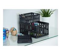 Caisse de rangement pliante, PP, 32,5 litres, noir