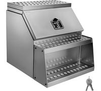 Caisse de rangement pour camion avec marchepied - Caisse à outils à montage latéral - 610 x 695 x 645 mm - Poignée en T - Verrouillable avec clés - Pour semi-remorques et remorques à plateau