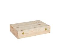 Caisse en Bois, 6 Bouteilles 750 ML, Mesure Interne 51,6X33,7X9,3, C51,6 ustodia/Vin/Bière conteneur, Cadeaux Anniversaires Mariages Événements Beige
