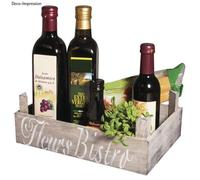 Caisse En Bois Aspect Lattes, Fsc 100%, 28x19x10cm -