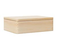 Caisse en bois avec couvercle en pin massif - 40 x 30 x 13 cm - Boîte de rangement et organiseur pour bureau, chambre à coucher et cuisine - Empilable et peu encombrant