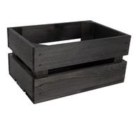 Creative Deco Caisse en Bois Noir | 30 x 20 x 15 cm | Caisse Rangement Bois | Caisse en Bois Vintage | Cagette Bois Deco | Cagette en Bois | Caisse en Bois Rangement | Boite Decoration