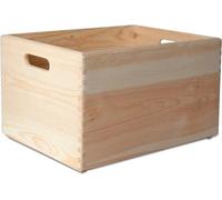 Caisse en Bois Rangement - Creative Deco - 40 x 30 x 24 cm - Non Peint - Poignées - Mixte