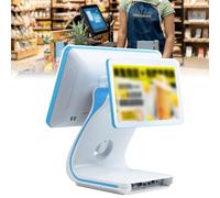 Caisse Enregistreuse Intelligente avec Écran Multi-Touch 15,6" - Prend en Charge Windows 7/10/11, 6 Ports USB for Imprimantes, Lecteurs De Codes-Barres Et Plus | for Supermarchés(Dualscreen)