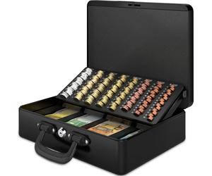 Caisse-fort robuste - Avec plateau de comptage des pièces, verrouillable, très grande capacité, livrée avec 2 clés, boîtier haut de gamme - Caisse-fort - ACROPAQ
