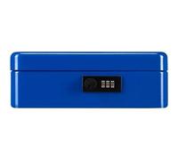 Caisse MONEY bleu H90xB250xT180mm 1.31kgavec serrure à cylindre