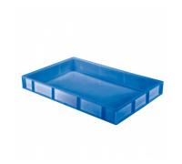 Caisse pleine 600 x 400 x 76 mm 14 L - bleu