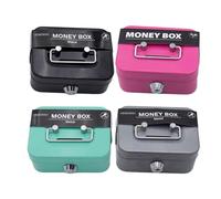 Caisse Tirelire En Métal Petite Caisse À Monnaie Et Billets Avec 2 Clés, Caisse Avec Serrure oîte De Sécurité Portable Pour Les Bureau À Domicile Enfant Adulte