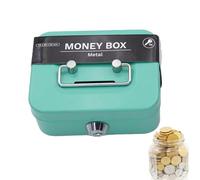 Caisse Tirelire En Métal Petite Caisse À Monnaie Et Billets Avec 2 Clés, Caisse Avec Serrure oîte De Sécurité Portable Pour Les Bureau À Domicile Enfant Adulte