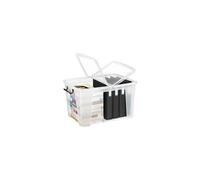 STRATA Boîte de rangement 40 L avec couvercle - Transparent